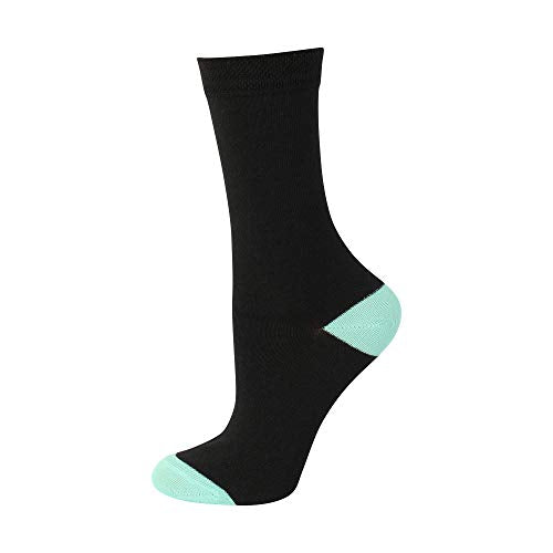 Socksmad Ladies 10 Pair Pack Black Colour Heel & Toe Socks in a Multipack Cotton Rich Honeycomb Soft Tops UK 4-7 Size