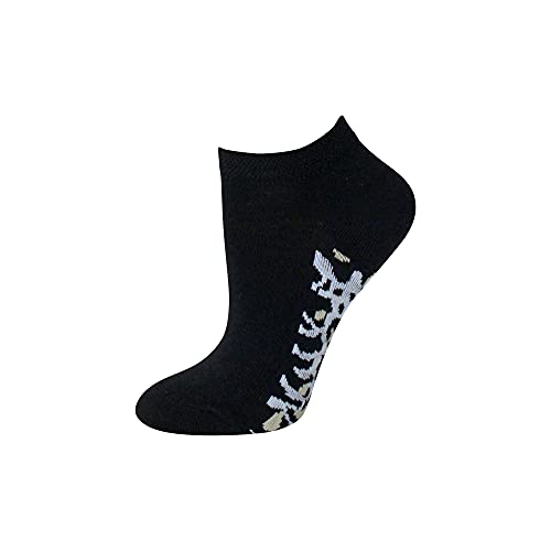 Socksmad Ladies colour heel & toe socks black in a multipack cotton rich honeycomb summer trainer liners 5 Pair Pack