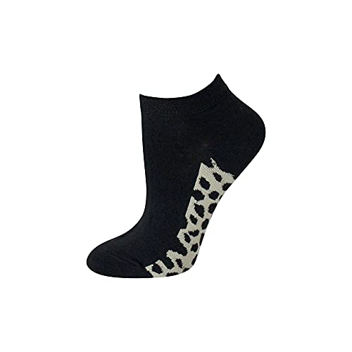 Socksmad Ladies colour heel & toe socks black in a multipack cotton rich honeycomb summer trainer liners 5 Pair Pack