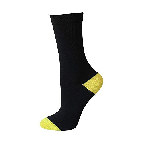 Socksmad Ladies 5 Pair Pack Black Colour Heel & Toe Socks in a Multipack Cotton Rich Honeycomb Soft Tops UK 4-7 Size