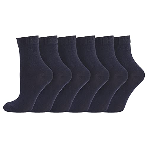 Socksmad Boys Girls Childrens Kids Back to School 12 Pairs Cotton Rich Plain Ankle School Socks Sizes 0-2½, 3-5½, 6-8½, 9-12, 12½-3½, 4-5½