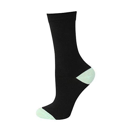 Socksmad Ladies 10 Pair Pack Black Colour Heel & Toe Socks in a Multipack Cotton Rich Honeycomb Soft Tops UK 4-7 Size