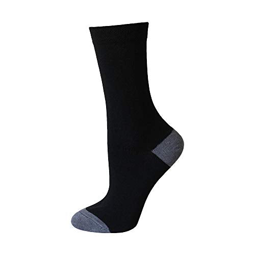 Socksmad Ladies 5 Pair Pack Black Colour Heel & Toe Socks in a Multipack Cotton Rich Honeycomb Soft Tops UK 4-7 Size