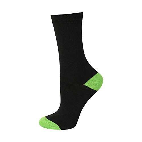 Socksmad Ladies 10 Pair Pack Black Colour Heel & Toe Socks in a Multipack Cotton Rich Honeycomb Soft Tops UK 4-7 Size