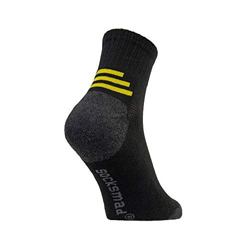 Socksmad Low Cut Work Socks – Mens Socks for Work Boots – Reinforced Heels and Toes Hunter Boot Socks – Enhanced Cushion Support – Comfortable Design – Ideal for Mechanics, Construction Workers