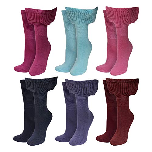 Socksmad Ladies Non Elastic Diabetic Socks 4-8 Hand Linked Toe Seam 80% Bamboo Soft Extra Wide Top Grip