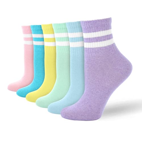 Socksmad 6 Pairs Ladies Black White Low Cut Sports Socks Breathable Crop Ankle Liners for Women 4-7 UK