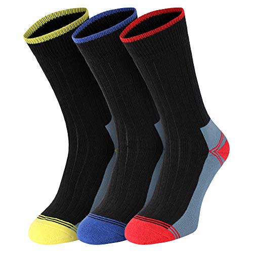 Socksmad – 3 Pairs Men’s Heavy Duty Work Socks Reinforced Heel & Toe UK 6-11 Boot Socks, Moisture-wicking, Dry-durable